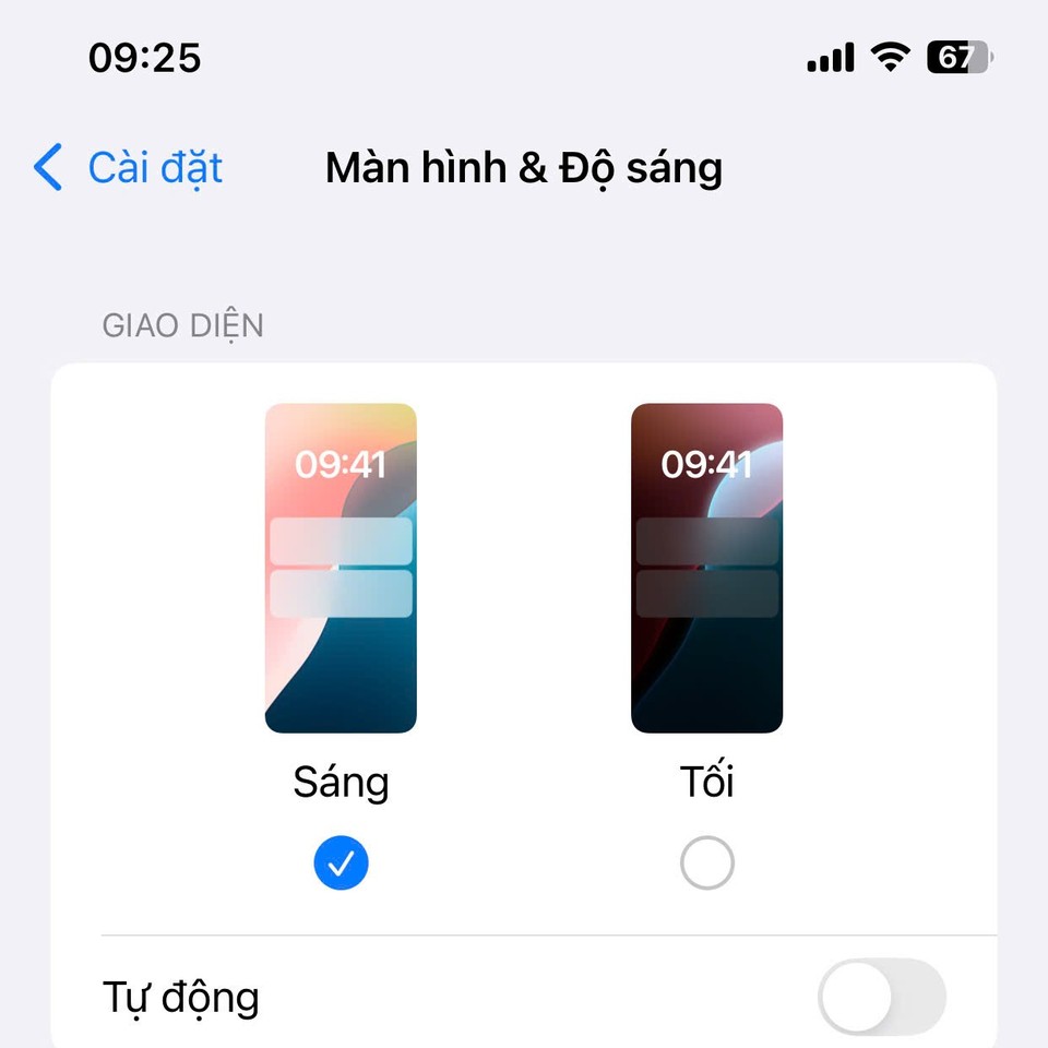 Cài đặt màn hình & độ sáng
